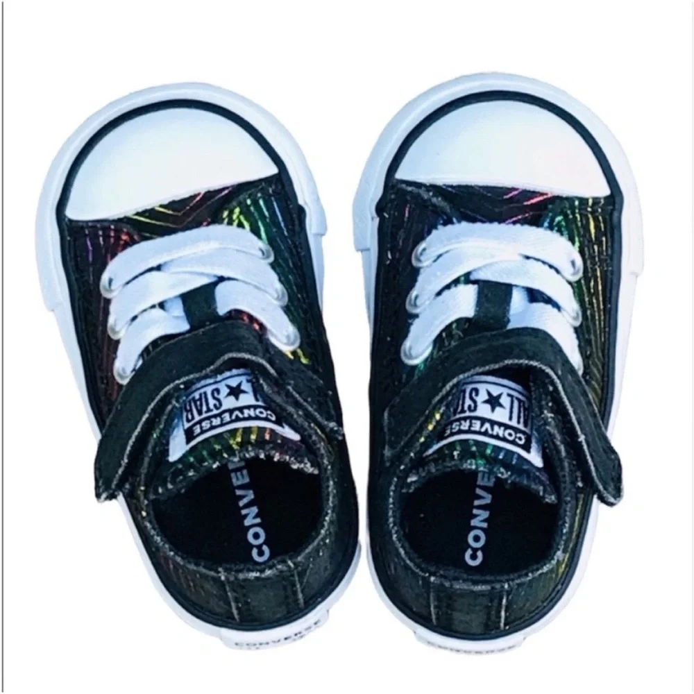 Converse All Of Star Infant Toddler Multi Color Metallic Lace Up Shoes Size 3
